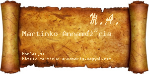 Martinko Annamária névjegykártya