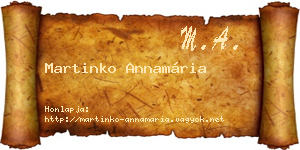 Martinko Annamária névjegykártya